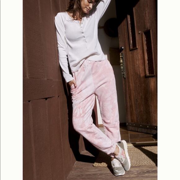 Anthropologie All Fenix Aryah Pink Tie Dye Joggers NEW - Picture 9 of 11